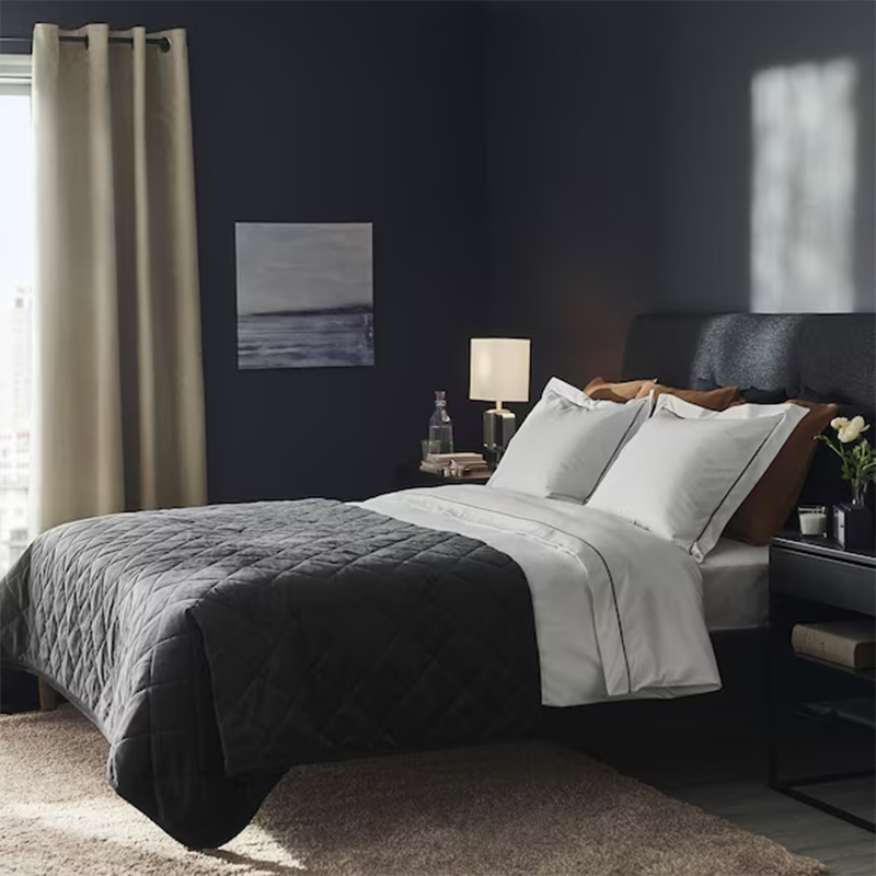 Einfache Hotelsticker Duvet Cover Set 400TC Baumwoll Satin Stoff