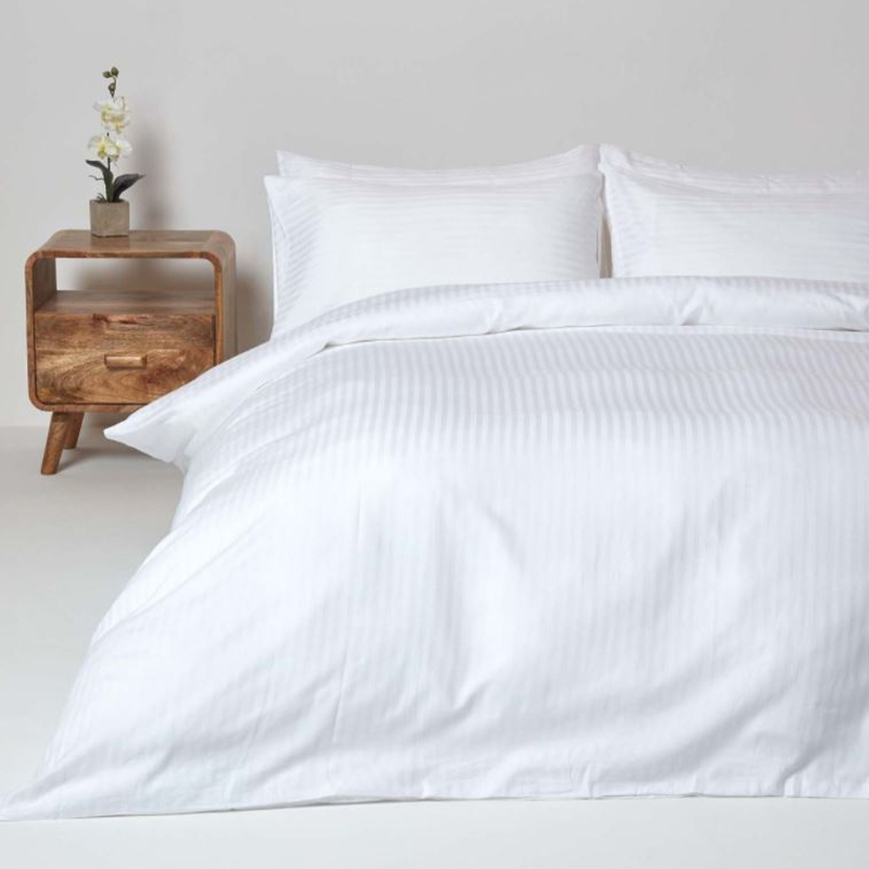 Baumwolle 40S 250 Gewindezahl 1 cm Satin Streifen Hotel Flachblätter Set
