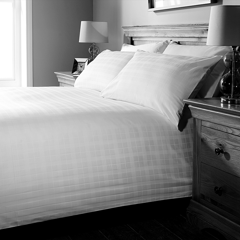 Jacquard Geometrischer Scheck 330T Hotel Textil Beding Collection Set Set