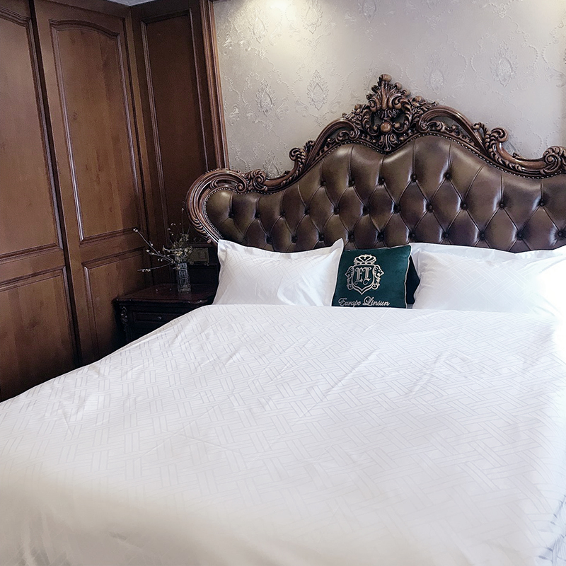 Schneewittchen reine Baumwolle 60er 330tc Sateen Jacquard Hotel Bettwäsche Kleidung