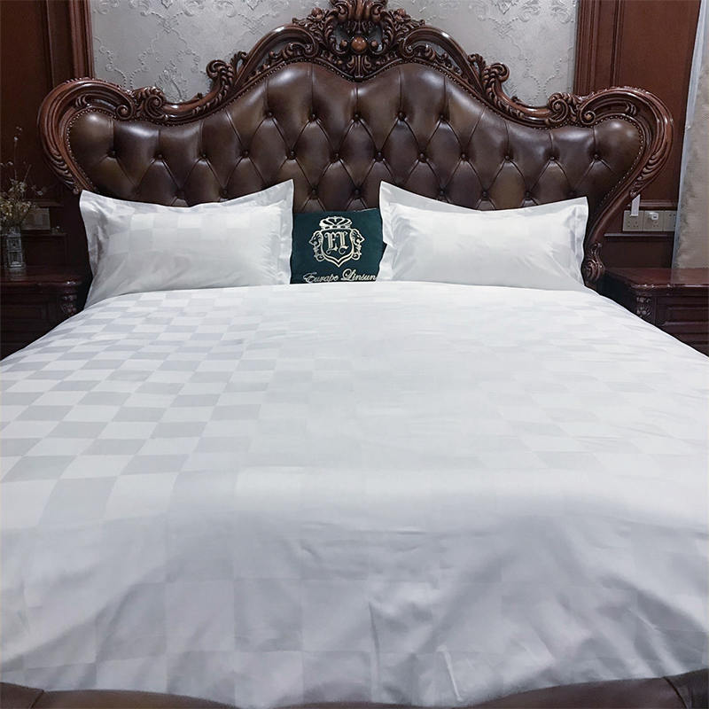 60er Jahre kämmte Baumwollwische Sateen Dobby Scheck Hotelbett Duvet Coversets