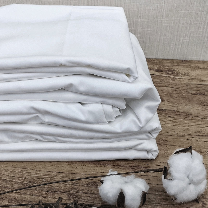 Reines Baumwoll rein weiße T250 Sateen Plain Hotel Bottom Sheets